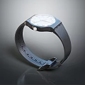 Modern Square Watch with White Dial and Black Mesh Strap Design