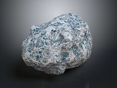 Natural Blue White Stone With Porous Surface And Unique Natural Texture 3d model