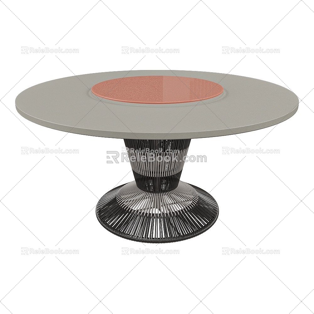 Modern Red Hearts Round Table 3d model