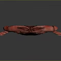 Red Crab With Large Claws And Shiny Exoskeleton On Gray Background 3d model
