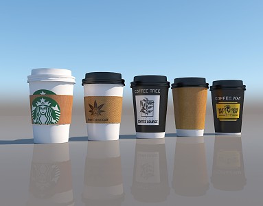 Modern paper cup 3d model