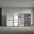 Various Styles Modern Refrigerators In White Silver Gray With Smooth Surface And Control Panels
