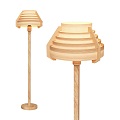 Wooden floor lamp 3d model