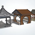 Traditional Chinese Pavilions Featuring Diverse Roof Designs And Classic Architectural Details