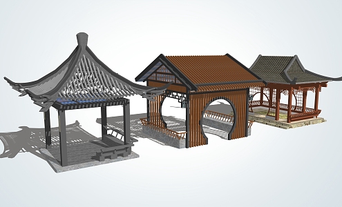 Chinese style pavilion antique pavilion 3d model