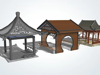 Chinese style pavilion antique pavilion 3d model