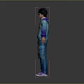 Man Wearing Blue Gradient Hoodie With Backpack And Sunglasses In Casual Blue Jeans Outfit
