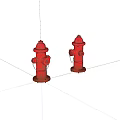 Two Red Fire Hydrants As Essential Public Safety Facilities In Urban Areas