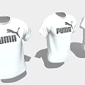 PUMA White T Shirts With Black Logo Design And Comfortable Fit
