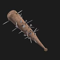 Spiked Wooden Baseball Bat Weapon With Metal Nails and Solid Structure