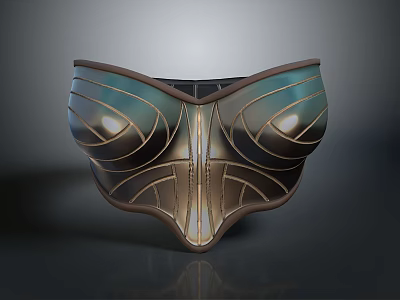 Elegant Women's Bra With Stylish Contoured Lines And Glossy Metallic Design 3d model