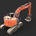 Orange Hitachi Functional Crawler Excavator With Bucket Tracks And Operator Cab