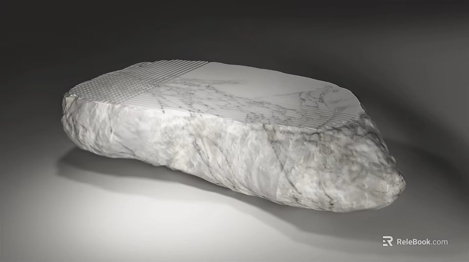 Natural Marble Sculpture With Textured Surface And Irregular Shape Design 3d model 