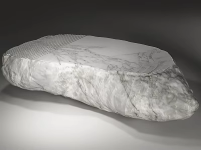 Natural Marble Sculpture With Textured Surface And Irregular Shape Design 3d model