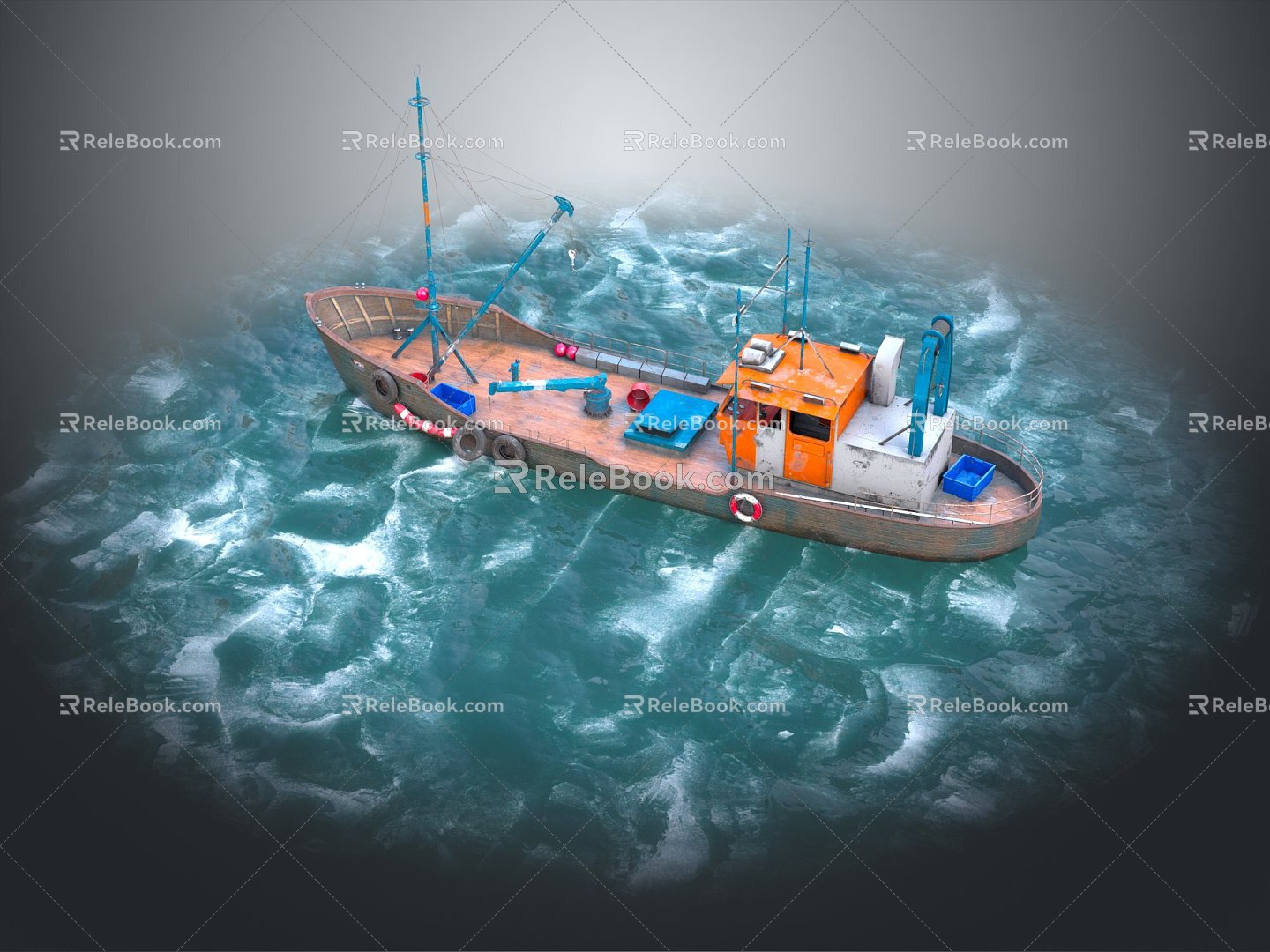 Modern Boat Small Boat Old Fishing Boat Small Wooden Boat Fishing Boat Speedboat Single Boat 3d model