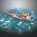 Modern Boat Small Boat Old Fishing Boat Small Wooden Boat Fishing Boat Speedboat Single Boat 3d model