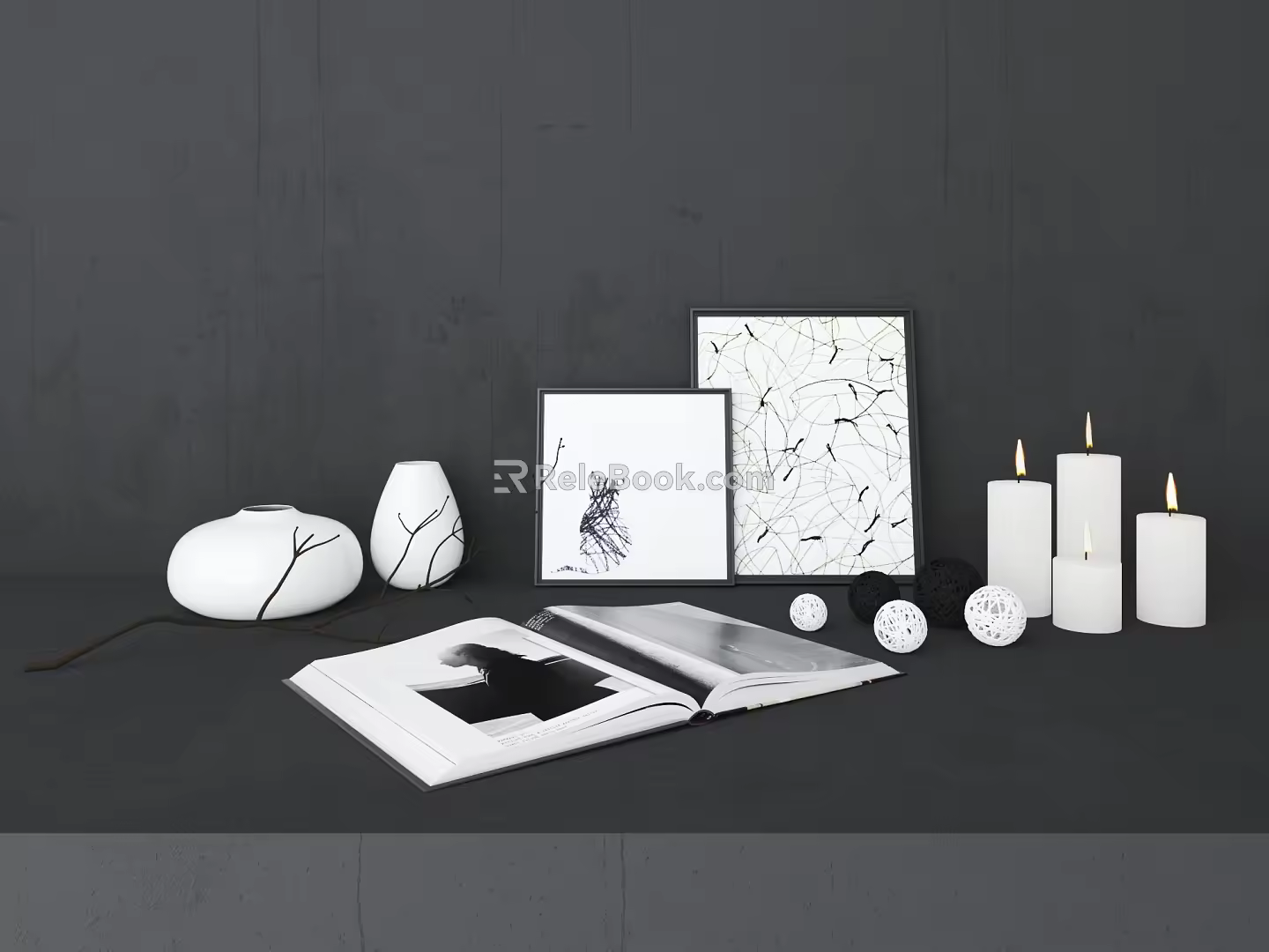 Modern ornaments combination 3d model