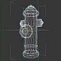 Red Fire Hydrant On Gray Background With Detailed Metal Components