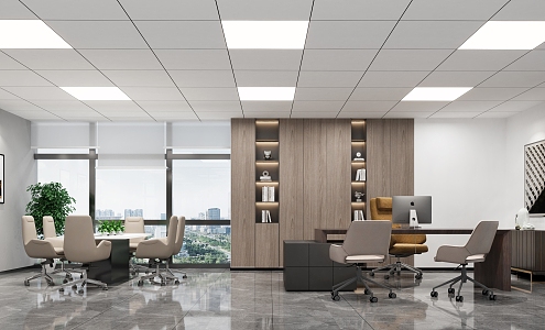 modern office general manager office 3d model