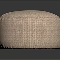 Round Ottoman With Light Pink Woven Texture For Modern Living Room Seating