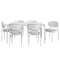 Table and Chair Combination West Elm 3d model