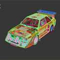 Alfa Team Rally Car With White And Orange Body And Sponsor Logos
