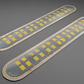 Long Strip Road Facilities With Yellow Square Patterns On Gray Surface