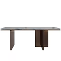 Modern Console Table With Marble Top And Dark Metal Legs Design 3d model