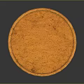 Orange Wooden Stool With Round Seat And Intricate Carved Patterns Design