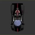 Silver Open Top Supercar With Pink Stripes Red Rims And Sporty Design