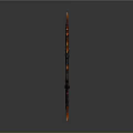 Flaming Fantasy Weapon with Intricate Red Orange Fire Decorations and Sharp Blade Design