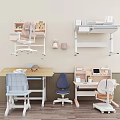 Children's Desk Study Table Lifting Table 3d model
