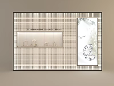 Elegant Jewelry Store With Glass Display Cases And Diamond Ring Exhibits 3d model