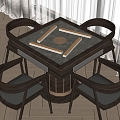 New Chinese Mahjong Table and Chair Combination 3d model