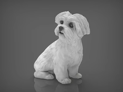 White Reptile Sculpture Sitting On Gray Background With Reflection 3d model