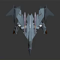 Light Blue Futuristic Sleek Mech Robot With Wing Structure In Standing Pose On Dark Background