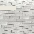 Gray Stone Brick Wall With Natural Rough Texture For Interior Decoration 3d model