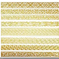 Gold Wall Decorations With Various Ornate Patterns And Decorative Strips 3d model