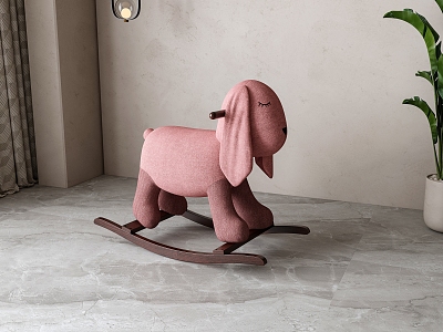 American children's horse stool 3d model