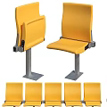 Yellow Public Seats With Metal Frames For Stadium Theater Venues And Row Design