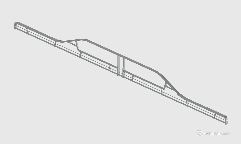 Detailed Technical Drawing of Industrial Mechanical Component With Curved Sections and Linear Design 3d model 