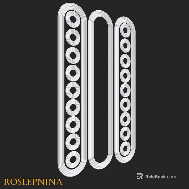 Structural Metal Components With Long Strip Design And Circular Holes Arranged 3d model 