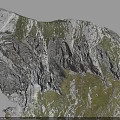 Mountainous Rocky Terrain Featuring Steep Cliffs Green Vegetation And Natural Texture