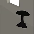 Black Modern Side Table With Round Top And Unique Glossy Base