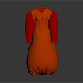 Stylish Orange Dress With Long Red Sleeves And Loose Fit Design For Fashion Lovers