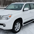 White Lexus SUV Exterior Design Parked On Snowy Ground With Trees