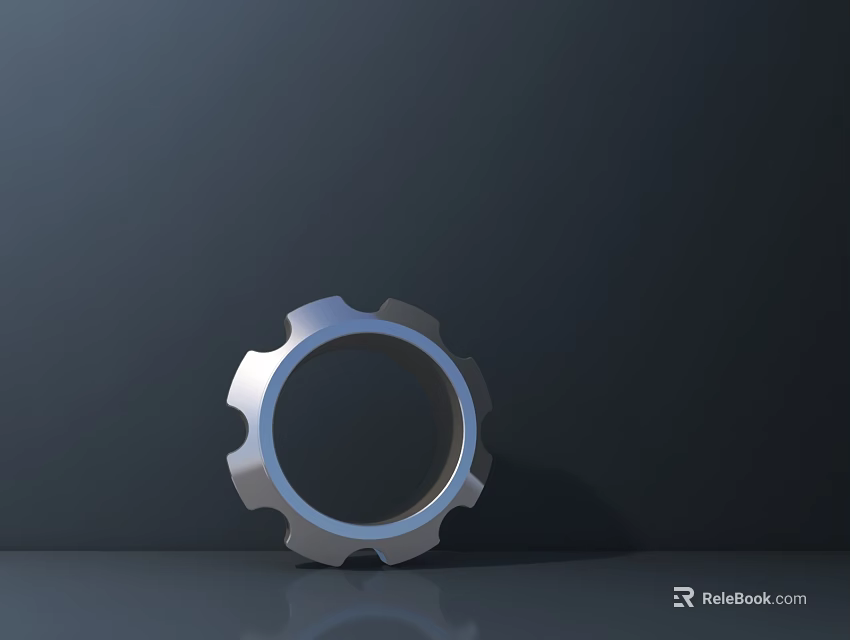 Modern Metallic Round Door Arch Design With Reflective Surface On Dark Background 3d model 
