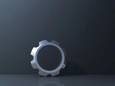 Modern Metallic Round Door Arch Design With Reflective Surface On Dark Background 3d model