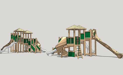 Modern slide rides 3d model