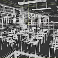 Modern Classroom School Classroom 3d model